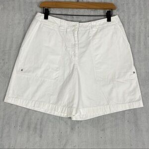 White Shorts Jones New York Signature Womens Size 8 Cotton High Rise Pockets